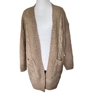 Dry Goods Dreamers Tan Cable Knit Cardigan Sweater / NWT / Size Small
